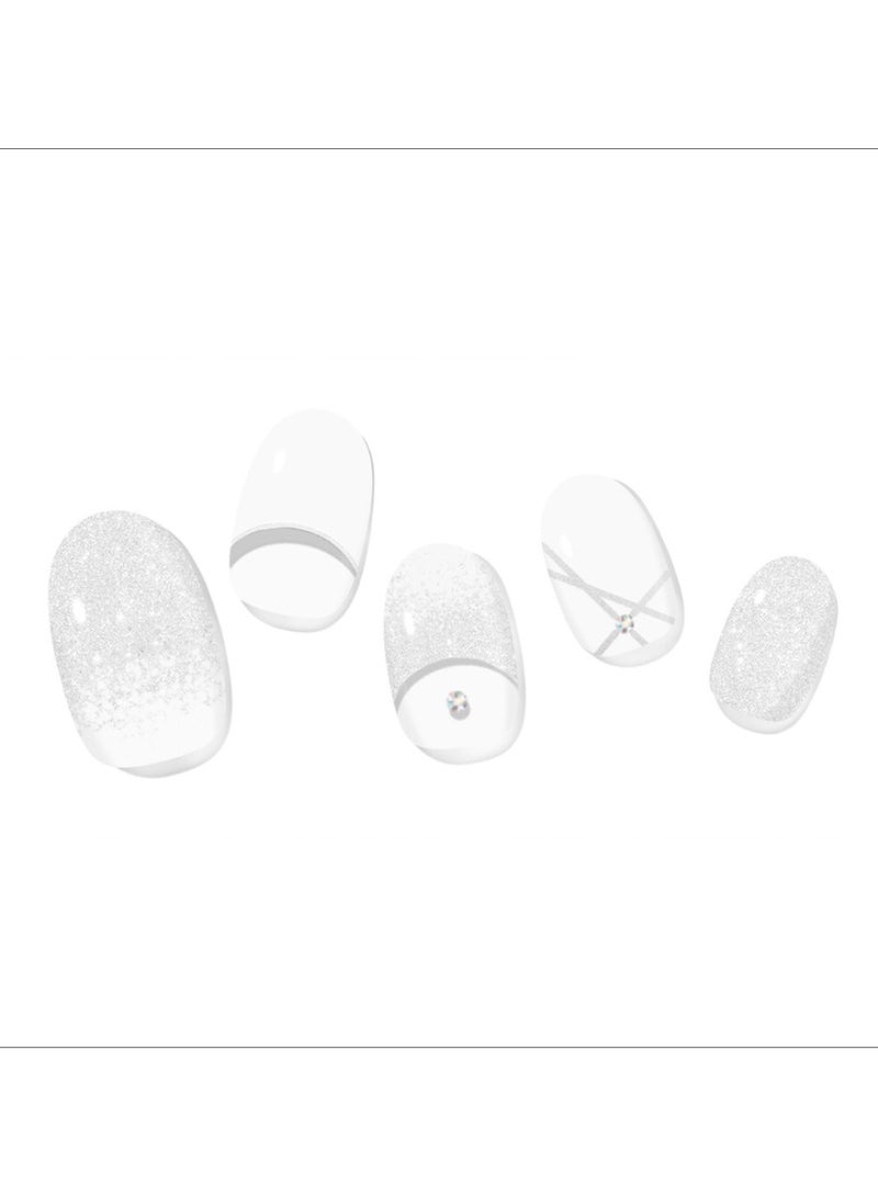 FOLARIS Fiancée Korean 32 Nail Gel Strips with Swarovski Crystals – Elegant, Long-Lasting Manicure - Image 1