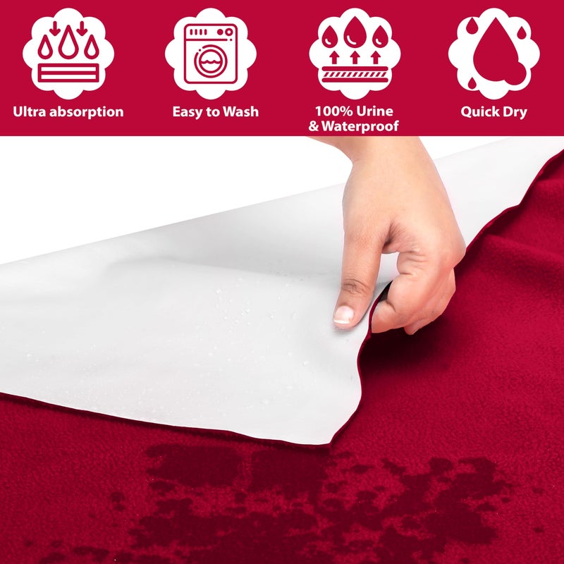 Baby Dry Sheets Waterproof Extra Large Size | Quick Absorbent Dry Sheet for Baby | Crib Baby Bed Protector for Toddler Children | Washable Matress Protector, Pack of 1, Extra Large, Maroon - Image 2