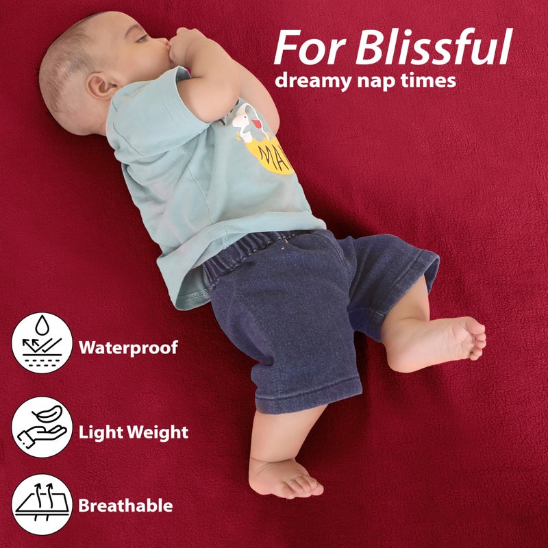 Baby Dry Sheets Waterproof Extra Large Size | Quick Absorbent Dry Sheet for Baby | Crib Baby Bed Protector for Toddler Children | Washable Matress Protector, Pack of 1, Extra Large, Maroon - Image 4