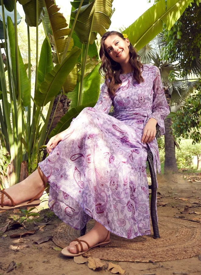 STREET 9 Lavender Floral Printed Maxi Dress for Women