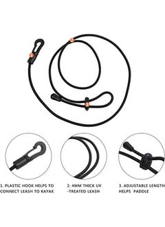 MOOCY Kayak Paddle Leash Safety Rod Adjustable Canoe Paddle Fishing Rod For Kayaking Securing Canoe Sup Board Rowing Surfing Cycling Survival Paracord Bungee Cord Safety Lanyard  - Image 4