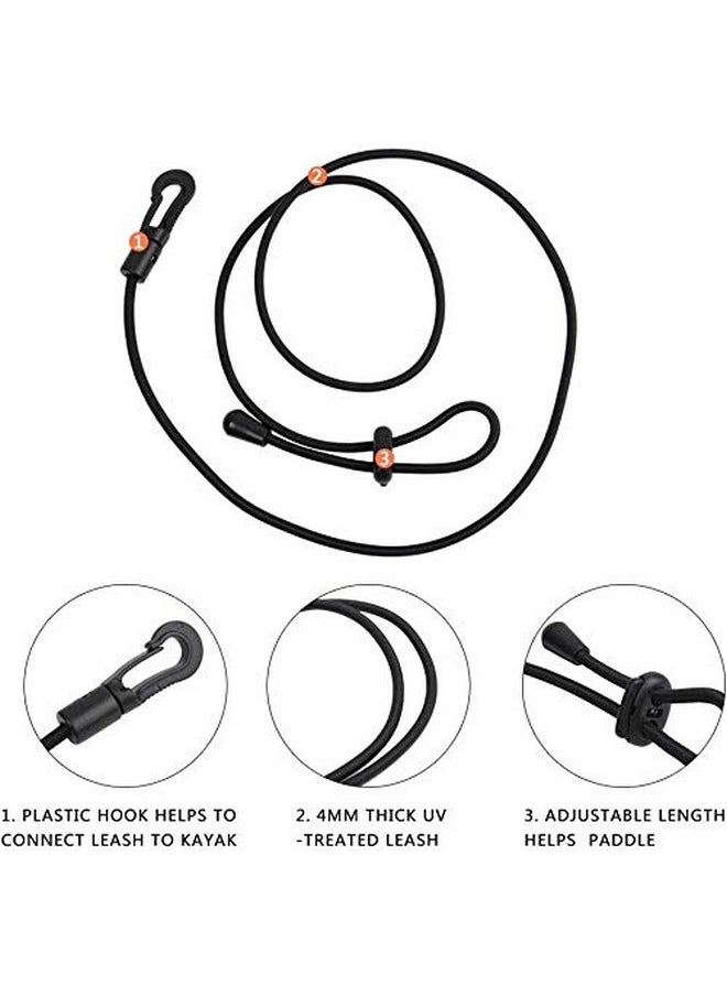 MOOCY Kayak Paddle Leash Safety Rod Adjustable Canoe Paddle Fishing Rod For Kayaking Securing Canoe Sup Board Rowing Surfing Cycling Survival Paracord Bungee Cord Safety Lanyard  - Image 4
