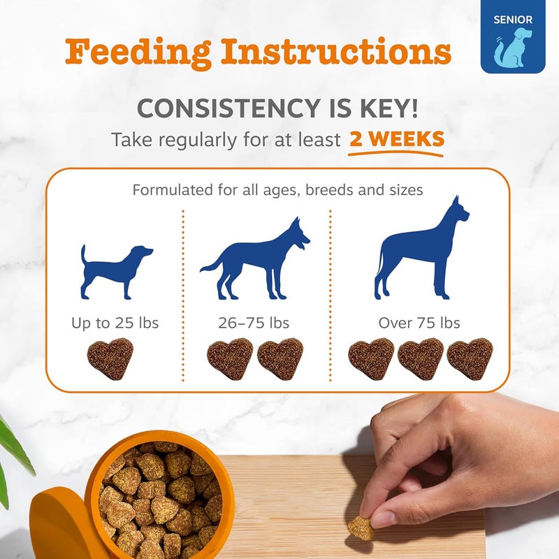 زيساي بوس Zesty Paws، مكملات غذائية متعددة الفيتامينات متقدمة 8 ف�� 1 للكلاب، للحفاظ على الحيوية اليومية، مناسبة للكلاب المسنة، بنكهة الدجاج، 90 قطعة ناعمة يمكن مضغها. - Image 4