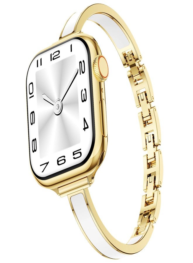 Mosonio Slim Bracelet Bands for Apple Watch Women, Elegant Thin Strap with Easy-Adjust Link Clasps, Compatible with Apple Watch Series 11/10 (42mm), Series 9/8/7 (41mm), Series 6/5/4/SE (40mm), Series - Image 1
