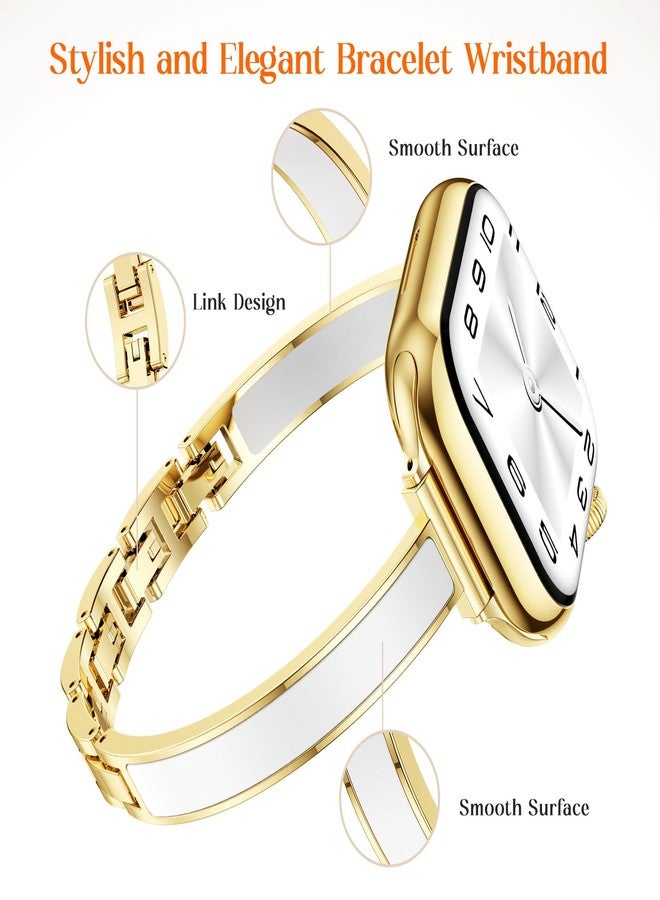 Mosonio Slim Bracelet Bands for Apple Watch Women, Elegant Thin Strap with Easy-Adjust Link Clasps, Compatible with Apple Watch Series 11/10 (42mm), Series 9/8/7 (41mm), Series 6/5/4/SE (40mm), Series - Image 5