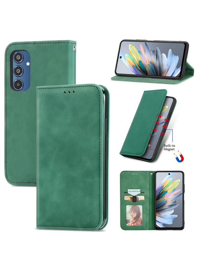 اس-توب جراب هاتف Samsung Galaxy M35 من الجلد المغناطيسي ذو الملمس الرجعي - Image 1