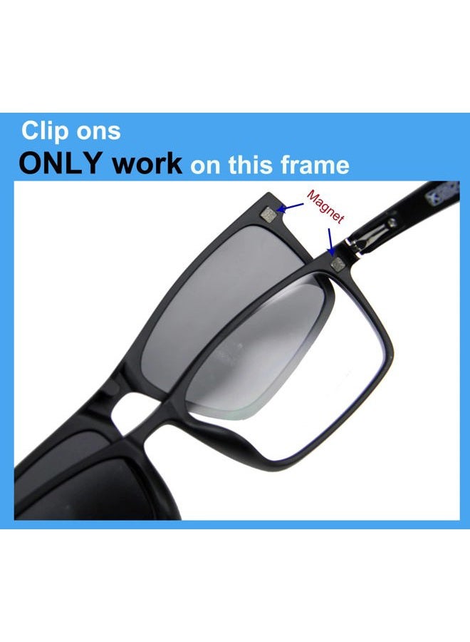 Circleperson Magnetic glasses 5 in 1 polarized clip on sunglasses RX-lens able Spring hinges w portable case, Matte Black, Large:54-17-146 - Image 2