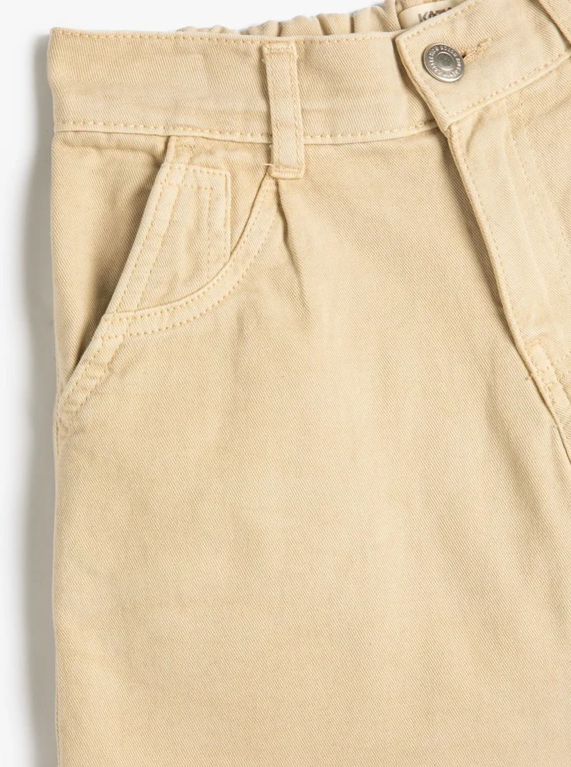 كوتون Denim Shorts Cotton Pockets Elastic Waist Cotton