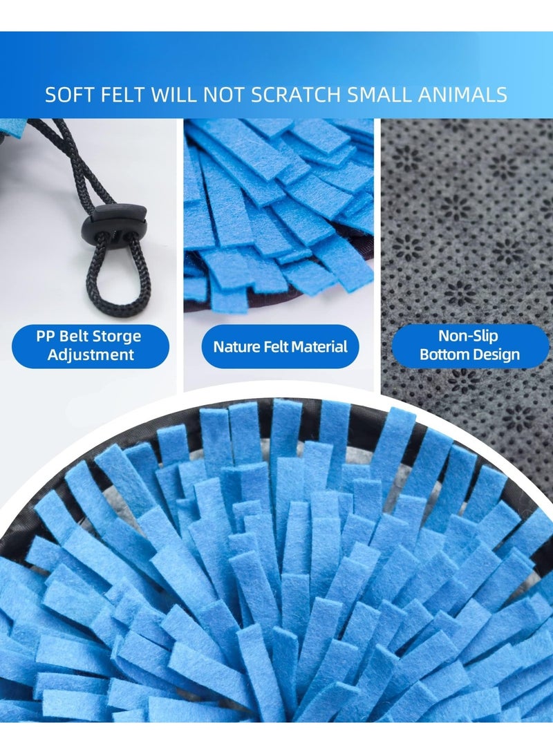 Foraging Mat, Interactive Feed Game for Boredom, Small Pet Puzzle Toy, Polar Fleece Snuffle Pad Bed Nosework Feeding Mat for Bunny Hamster Ferrets  - Image 2
