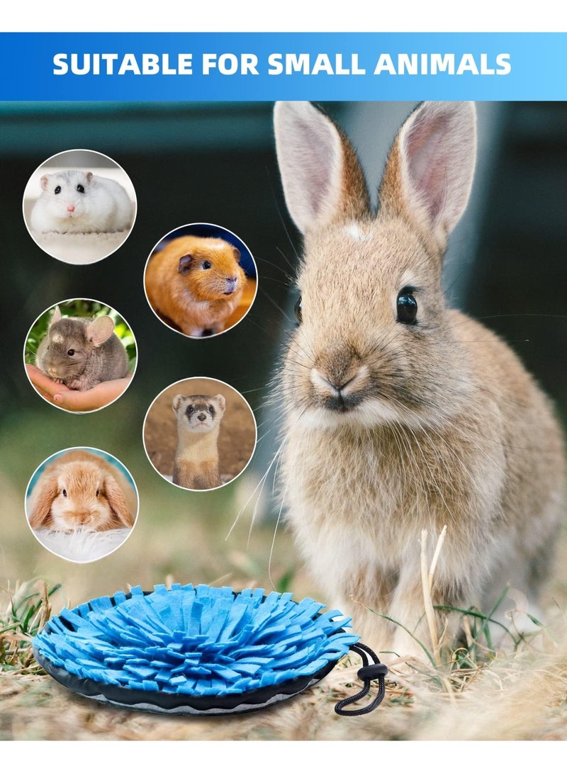 Foraging Mat, Interactive Feed Game for Boredom, Small Pet Puzzle Toy, Polar Fleece Snuffle Pad Bed Nosework Feeding Mat for Bunny Hamster Ferrets  - Image 3