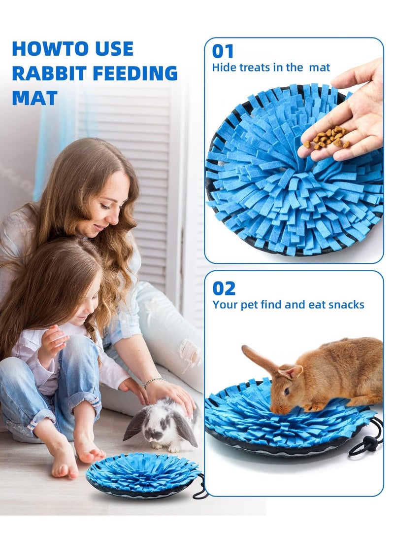 Foraging Mat, Interactive Feed Game for Boredom, Small Pet Puzzle Toy, Polar Fleece Snuffle Pad Bed Nosework Feeding Mat for Bunny Hamster Ferrets  - Image 4