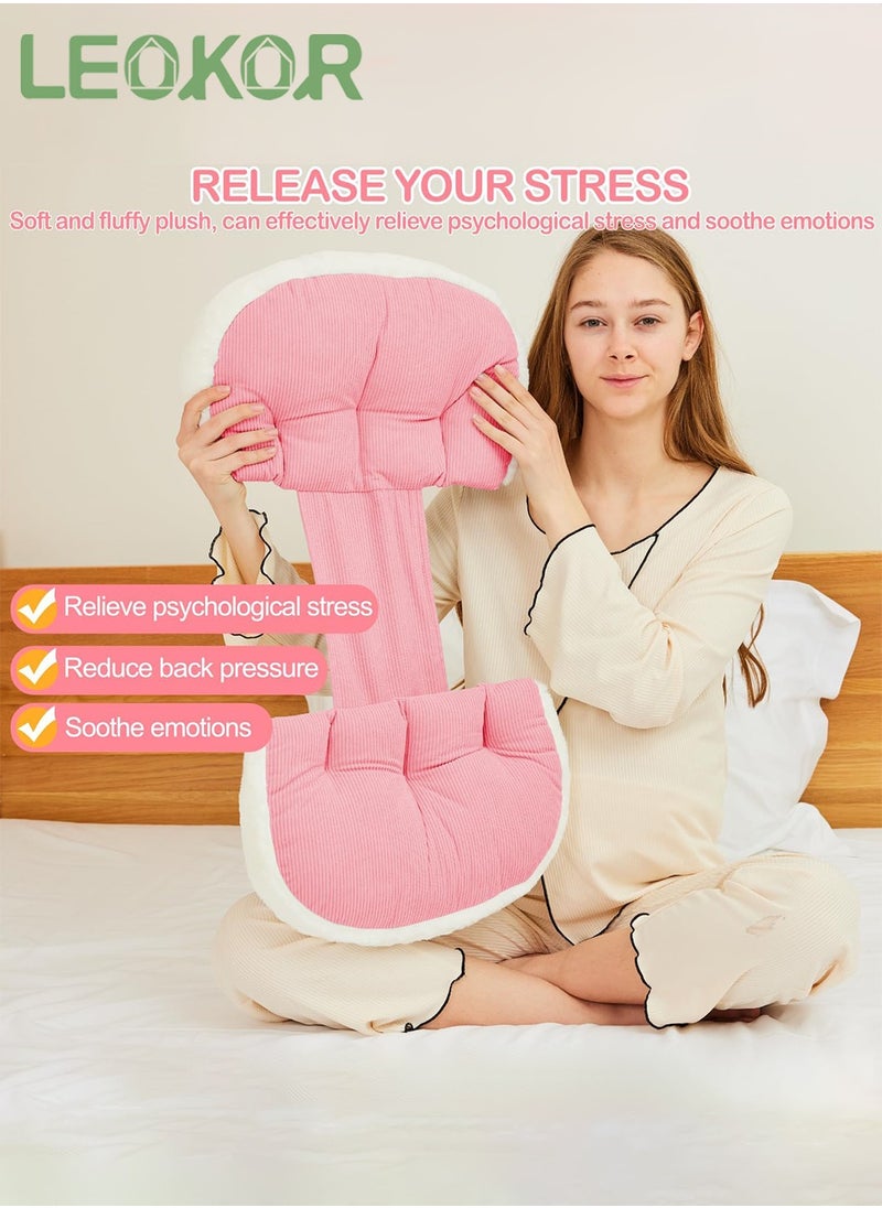 LEOKOR Maternity Pillow for Sleeping, Super Soft and Comfortable Side Sleeping Support for Back, Belly, and Legs for Pregnant Women, Pregnancy Pillow with Detachable and Adjustable Pillow Cover  - Image 2