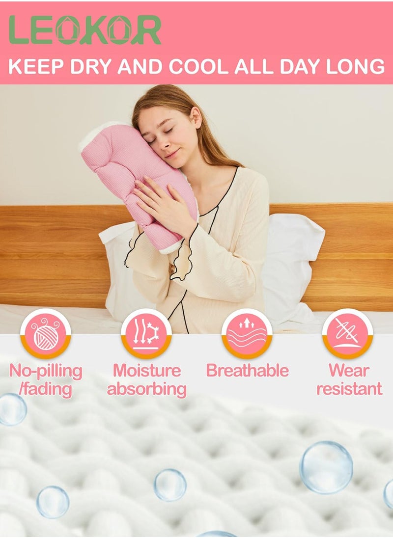 LEOKOR Maternity Pillow for Sleeping, Super Soft and Comfortable Side Sleeping Support for Back, Belly, and Legs for Pregnant Women, Pregnancy Pillow with Detachable and Adjustable Pillow Cover  - Image 5