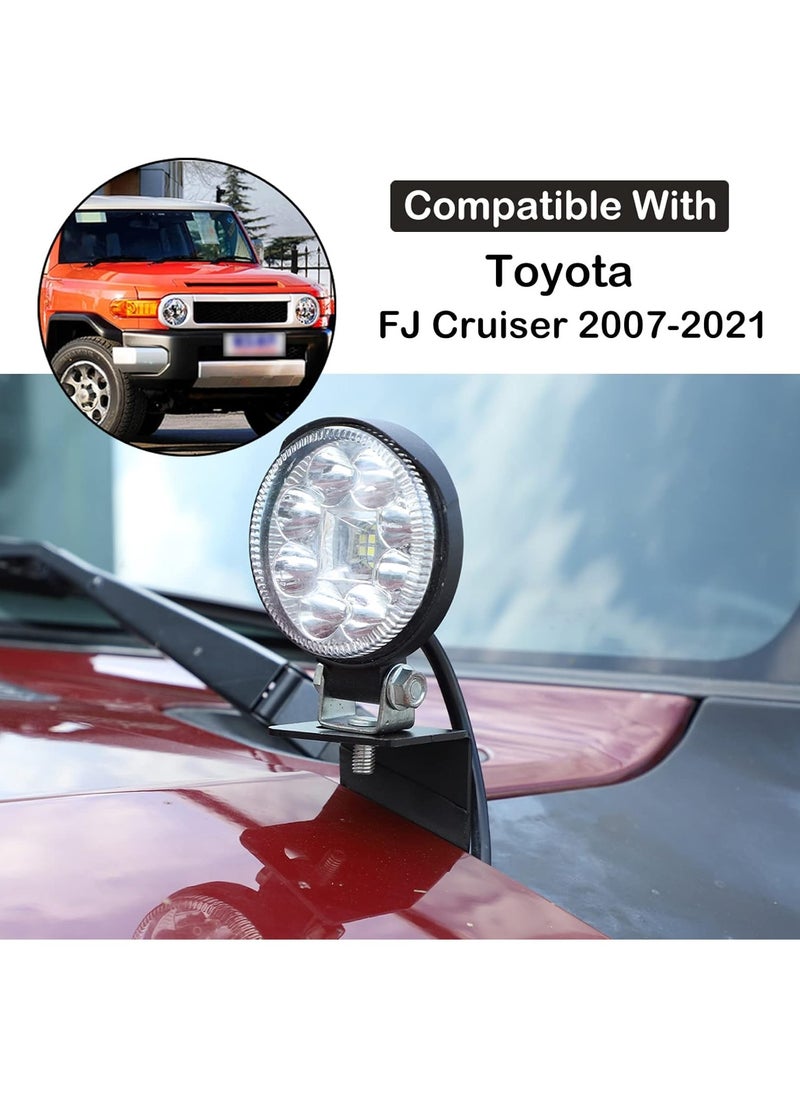 Generic Car Hood Light Mount Brackets for Toyota FJ Cruiser 2007-2021 | LED Spotlight & Work Light Mounting Bracket Holder Kit | Pillar Pods & Hood Hinges Offroad SUV Accessories  - Image 3