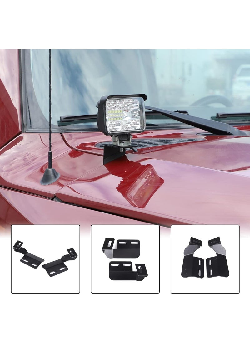 Generic Car Hood Light Mount Brackets for Toyota FJ Cruiser 2007-2021 | LED Spotlight & Work Light Mounting Bracket Holder Kit | Pillar Pods & Hood Hinges Offroad SUV Accessories  - Image 2