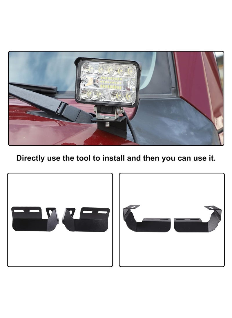 Generic Car Hood Light Mount Brackets for Toyota FJ Cruiser 2007-2021 | LED Spotlight & Work Light Mounting Bracket Holder Kit | Pillar Pods & Hood Hinges Offroad SUV Accessories  - Image 5