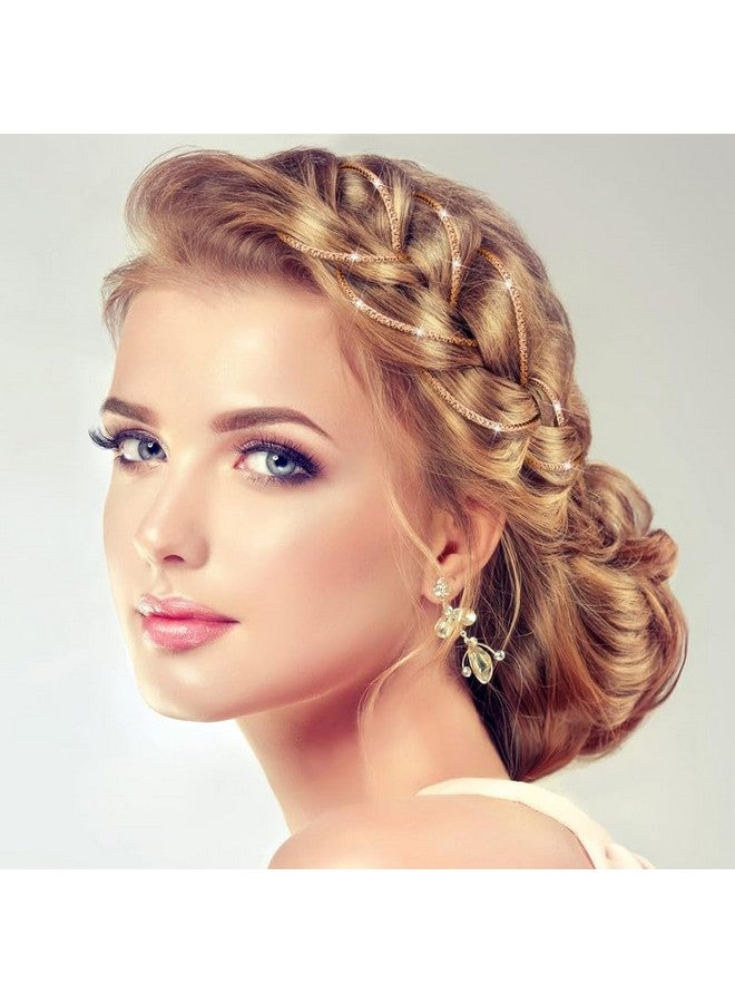 CHIROGRAPHY 6 pcs Rhinestone Hair Chains Rhinestone Hair Accessories, Hair Extensions Pearl Hair Clip Rhinestone Hair Pins Hair Gems Rhinestones for Braids for Women(Gold) - Image 5