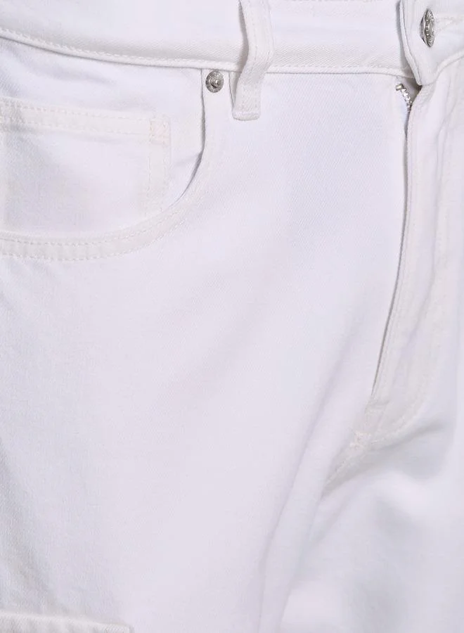 لي كوبر Lee Cooper Men Relaxed Fit Mid-Rise Cargo Jeans