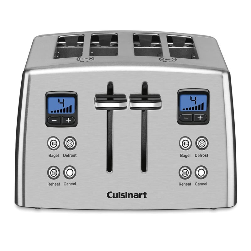 Cuisinart 4 Slice Countdown Motorized Toaster, Compact Bread Toaster with Extra-Wide Slots for Toasting Bread, French Toast, Bagels and Pastries, Defrost & Reheat Functions, CPT-435P1, Stainless Steel - Image 1