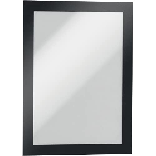 Durable Duraframe Self Adhesive Magnetic Sign Holder in Half Letter-Size 5.5" x 8.5" Inches - Black Frame - Pack of 2 - Image 2