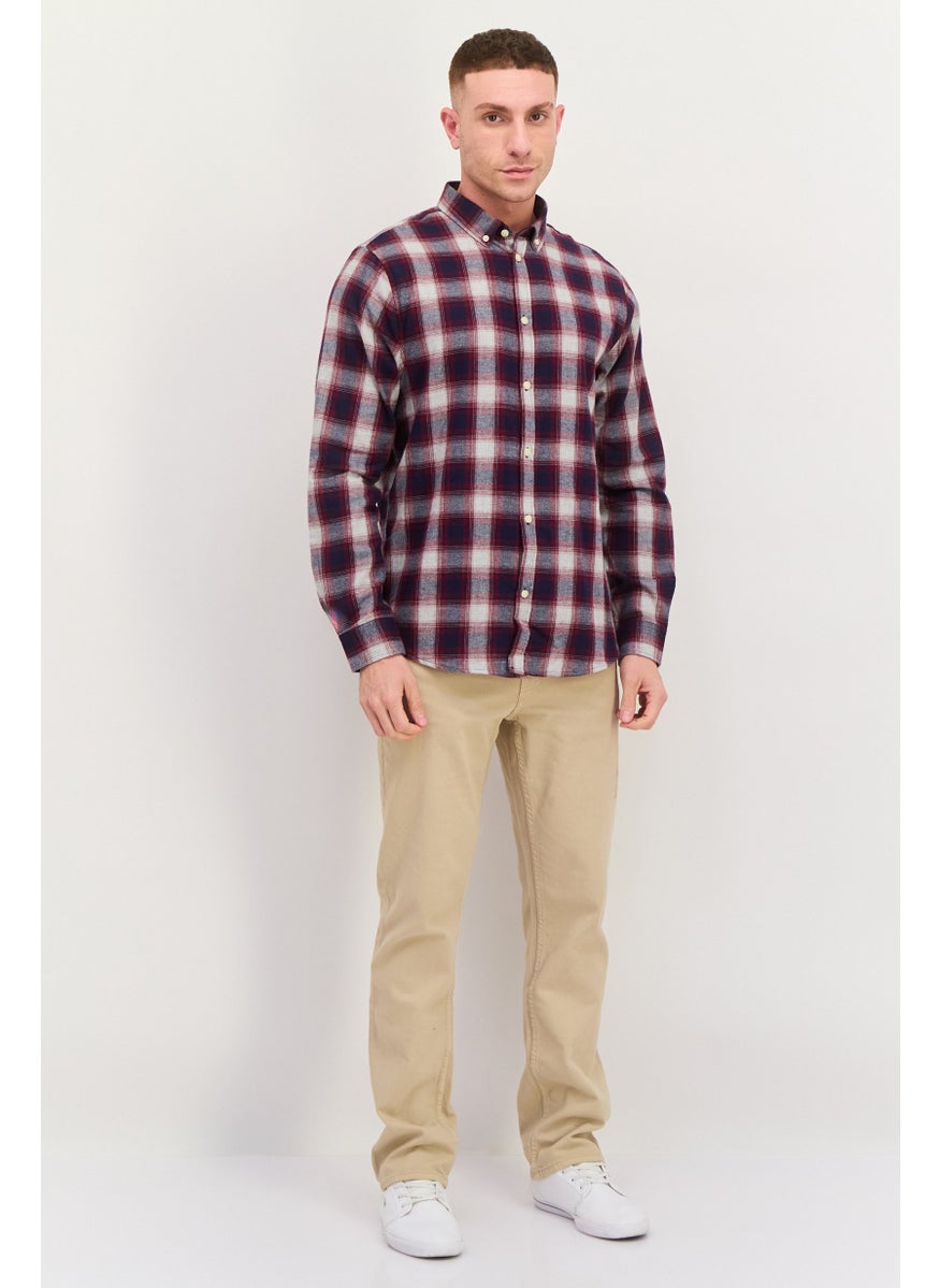 Threadbare Men Regular Fit Checkered Long Sleeves Casual Shirt, Navy  - Image 2