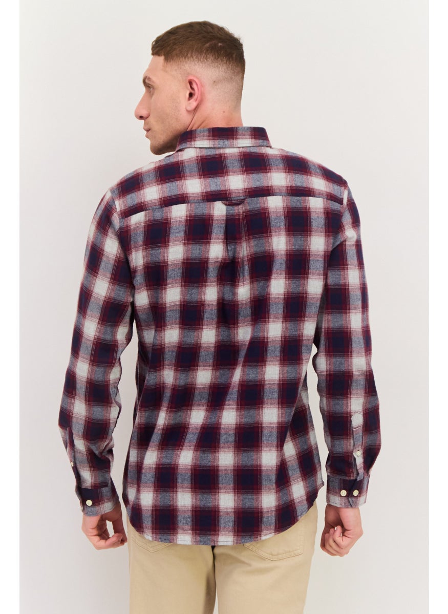 Threadbare Men Regular Fit Checkered Long Sleeves Casual Shirt, Navy  - Image 3