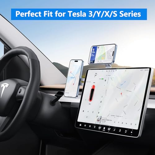 MAGDIGITEH Magnetic Phone Holder for Laptop, MagSafe Laptop Phone Mount for iPhone 17/16/15/14/13/12 & All Phones, 180°Adjustable Magnetic Phone Holder for Tesla Monitor (Gray) - Image 4