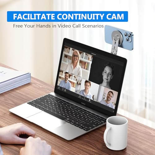 MAGDIGITEH Magnetic Phone Holder for Laptop, MagSafe Laptop Phone Mount for iPhone 17/16/15/14/13/12 & All Phones, 180°Adjustable Magnetic Phone Holder for Tesla Monitor (Gray) - Image 3