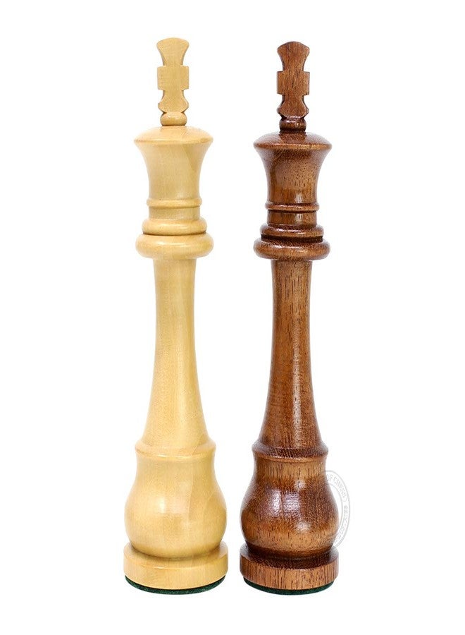 House of Chess - Tournament Chess Set Pieces - Unique Staunton Golden Acacia Wood/Boxwood - King Height: 3.75" (95 mm) - 2 Extra Queens - Weighted - Image 3