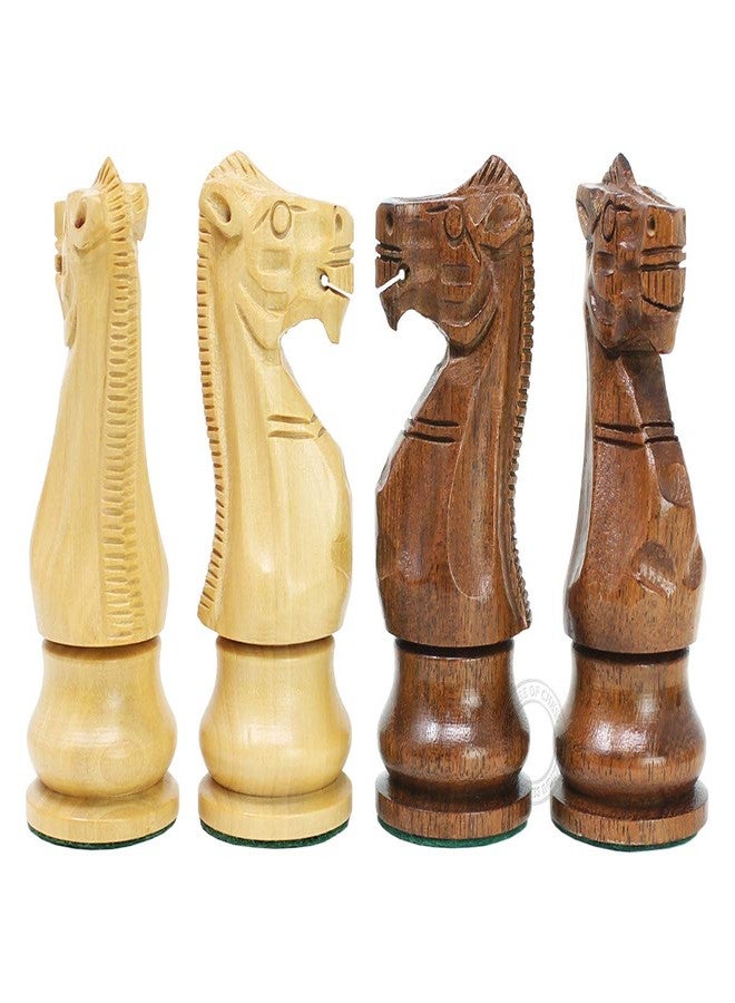 House of Chess - Tournament Chess Set Pieces - Unique Staunton Golden Acacia Wood/Boxwood - King Height: 3.75" (95 mm) - 2 Extra Queens - Weighted - Image 5