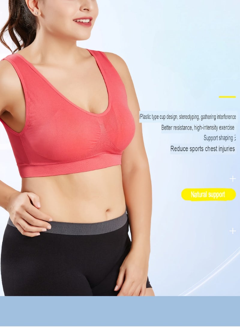 AROAQ Women Sports Bra, Fitness Sports Yoga Bra with Removable Padding,  Double-layer Seamless  Sports Bra without Rims, Comfortable Soft Bra for Workouts Running Yoga Trainings, (Size M, Light Blue)  - Image 2