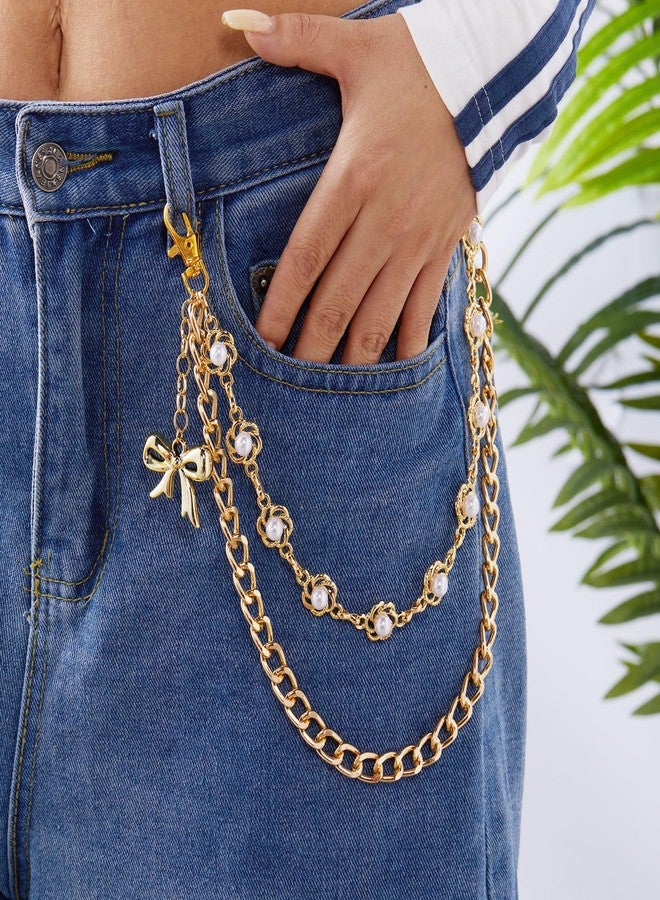 ANGLEQUEEN Chain Belts for Women Men Fashion Pocket Wallet Chains Pants Chain Y2k Grunge Accessories Halloween Christmas Jewelry Jean Chains Goth Accessories, Middle, Alloy Steel, No Gemstone - Image 2