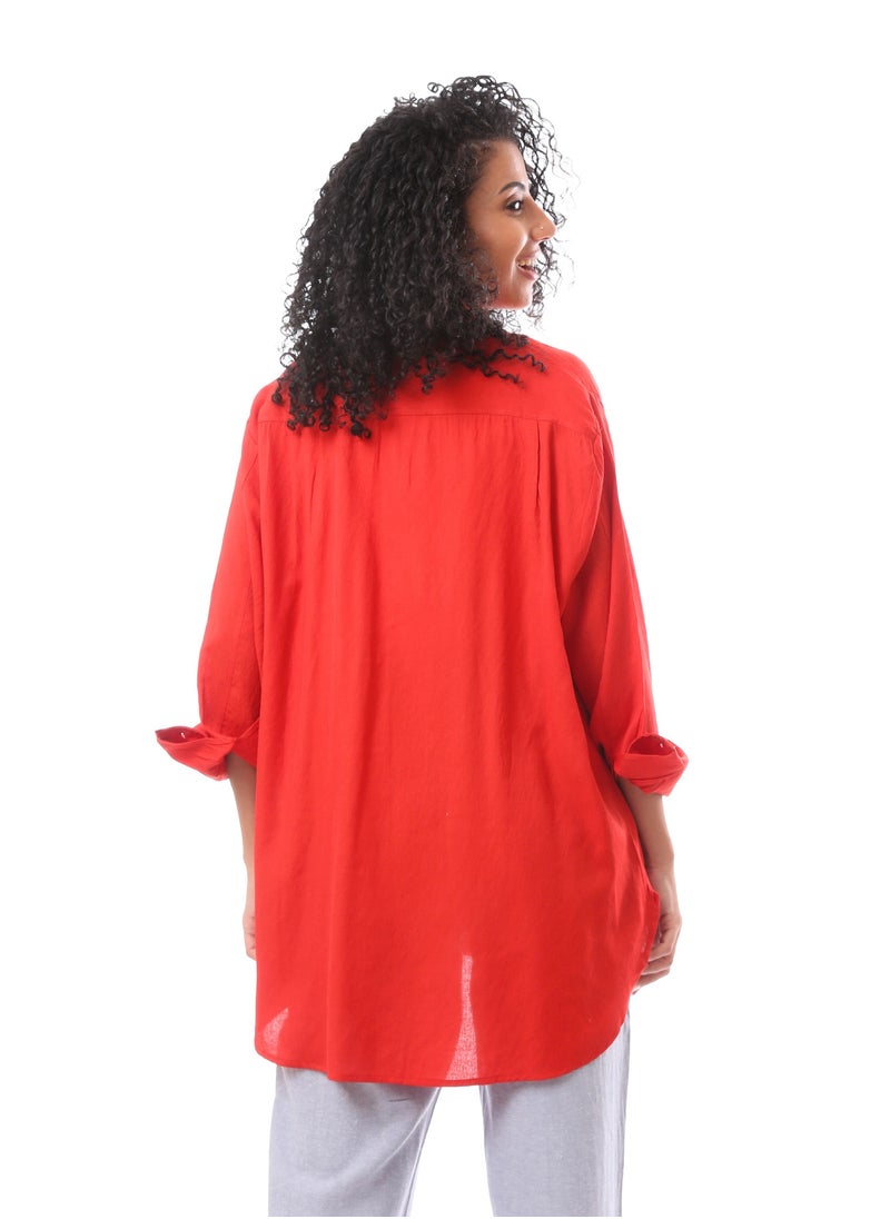 MERCH - Oversize Blouse With Front Buttons - Image 1