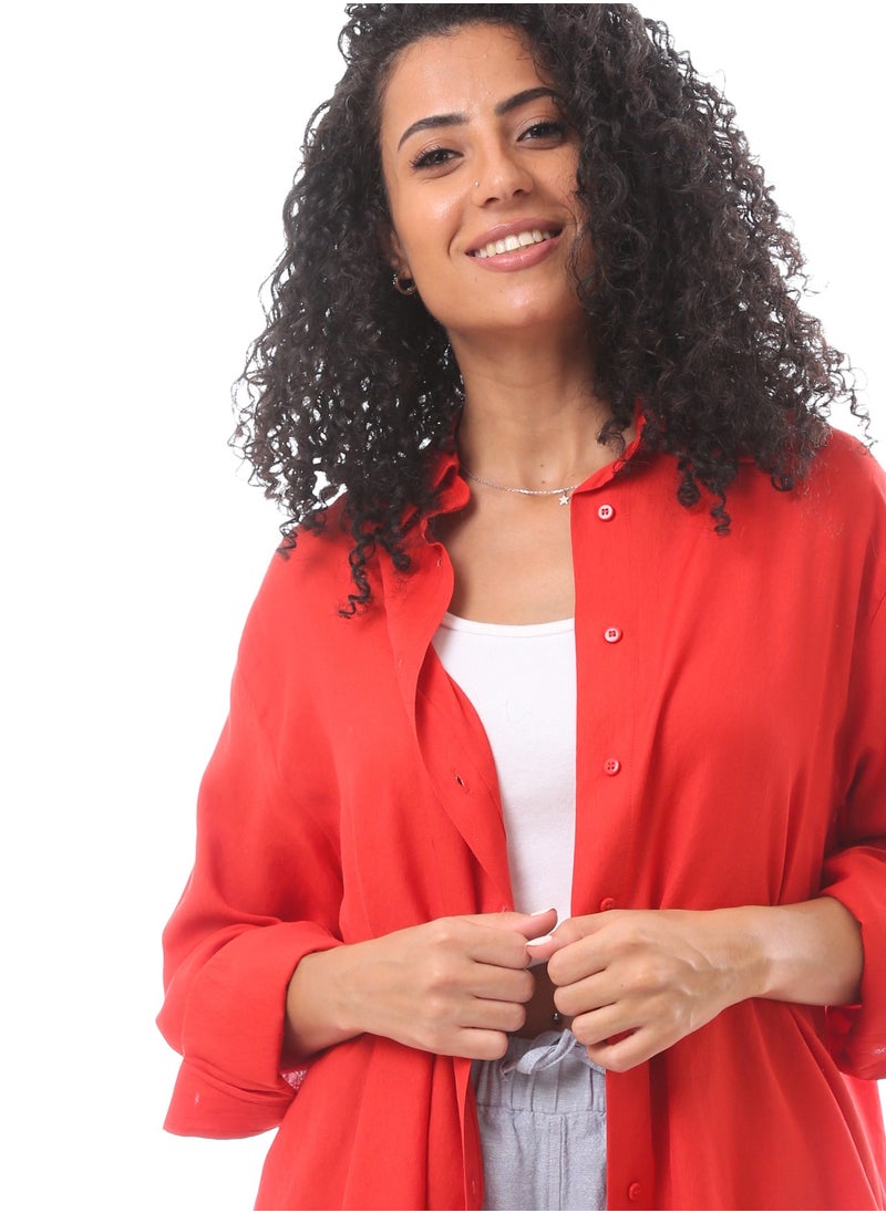 MERCH - Oversize Blouse With Front Buttons - Image 1