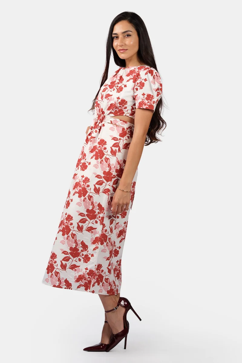 فيرجيو Cotton A Brunchwear Line Dresses With Cut Out Waist for Women