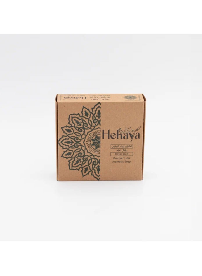 Hekaya Natural Olive Oil Soap bars with Organic Ingredients Vegan Soap Moisturizing Handmade Royal Oud Oil Scent for Body Face & Hair Soap Bars for Women & Men Pack of 4 Bars 500 grams - Image 5