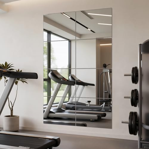 VASUHOME Large Mirror Tiles 16"x12" (4 Pack), Full Length Wall Mirrors for Home Gym, Garage, Bedroom, Living Room, Door – HD Reflection, Easy DIY Installation - Image 5
