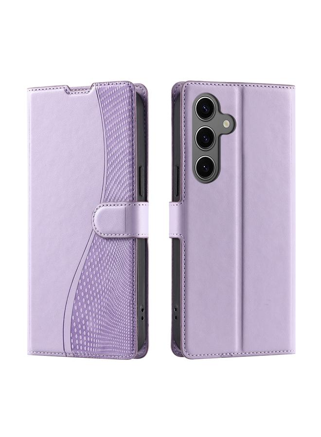 جراب هاتف جلدي رفيع للغاية منقط لهاتف Samsung Galaxy S23 FE 5G Voltage (أرجواني)