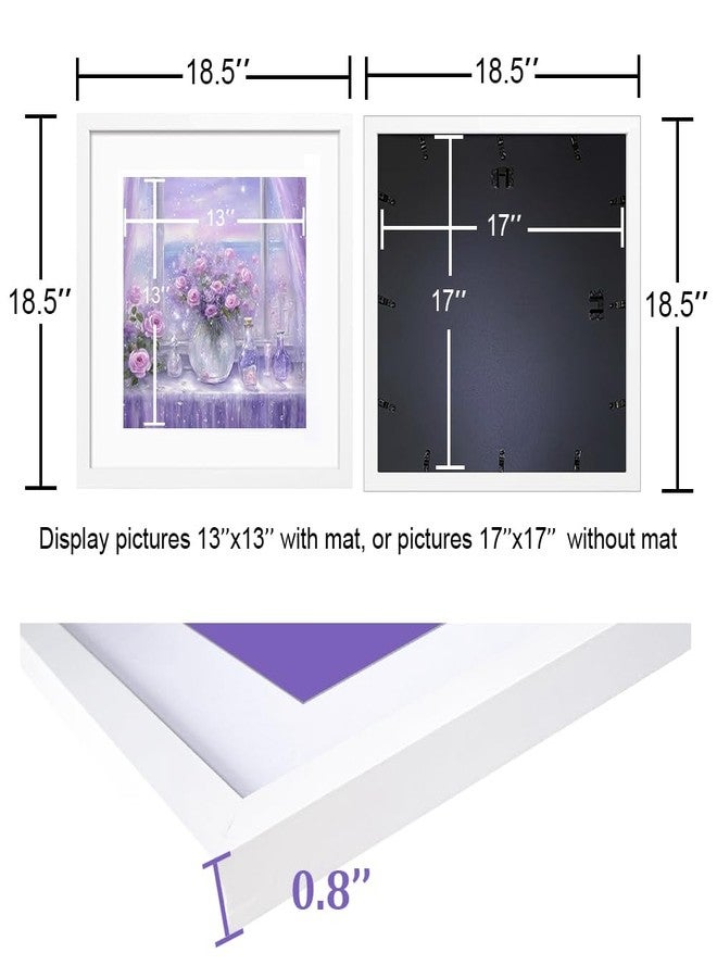 THREELOVE إطار THREELOVE أبيض مقاس 17x17، لعرض الصور مقاس 13x13 مع حافة داخلية أو 17x17 بدون حافة داخلية، إطار صور/ملصق/إطار جداري لتزيين المنزل، قطعة واحدة - Image 3