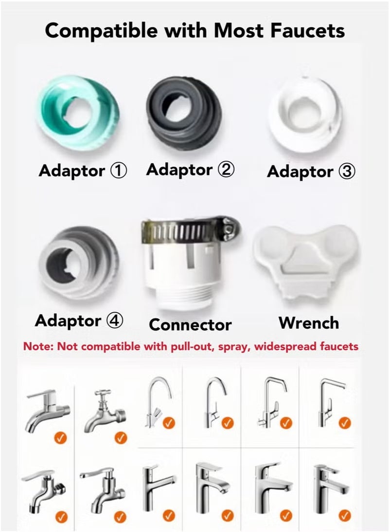 7 مراحل تنقية السيراميك فوسيت تنقية المياه تصفية للمطبخ حوض حوض الغسيل الشرب المنزلي، ReuseableTap Water Filter for Sink with Dual Outlets، Soften Hard Water & أزالة الشوائب - Image 3
