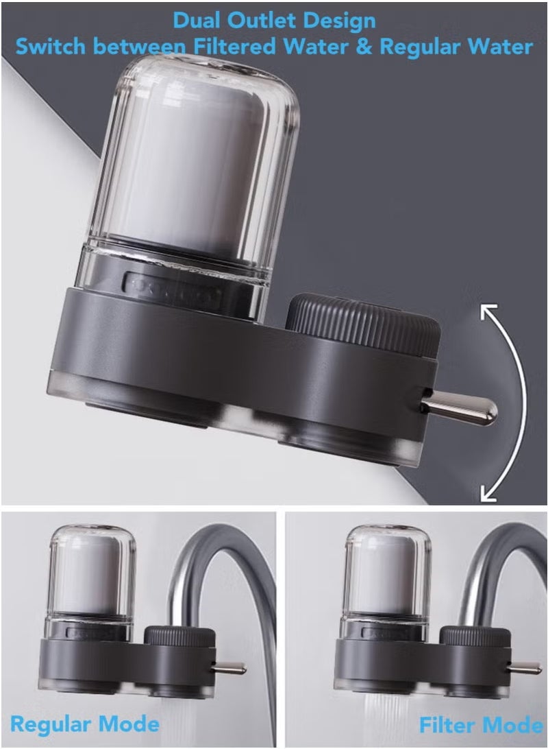 7 مراحل تنقية السيراميك فوسيت تنقية المياه تصفية للمطبخ حوض حوض الغسيل الشرب المنزلي، ReuseableTap Water Filter for Sink with Dual Outlets، Soften Hard Water & أزالة الشوائب - Image 2