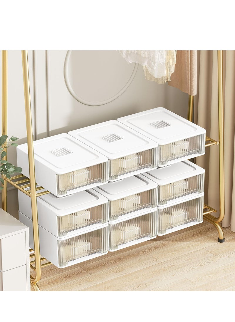 Generic Drawer Organizer for Clothing 12 Cell Clear Drawer and Closet Storage Boxes with Lid Closet Underwear Organiser Storage Dresser Drawer Dividers for Clothing Underwear Bras Socks  - Image 3
