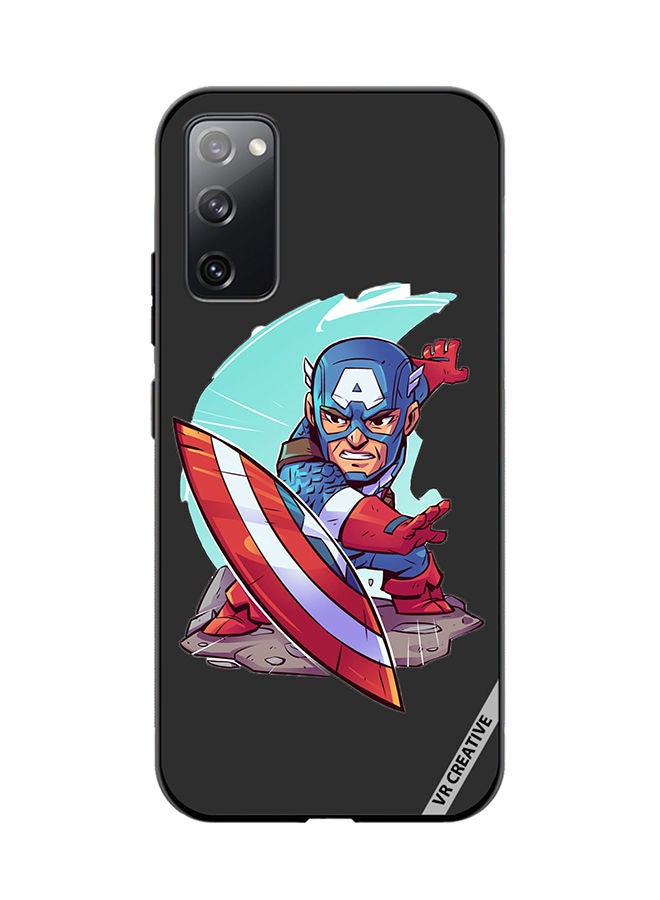 VR CREATIVE Protective Case Cover For Samsung Galaxy S20 FE 5G Superhero Captain America Design Multicolour - Image 1
