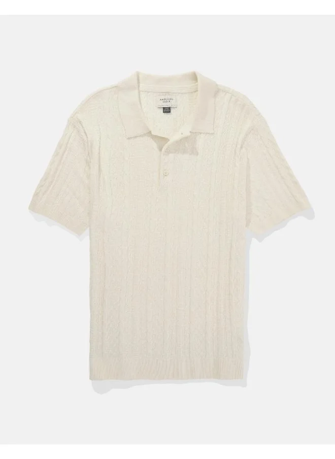 American Eagle Textured Polo Neck Sweater