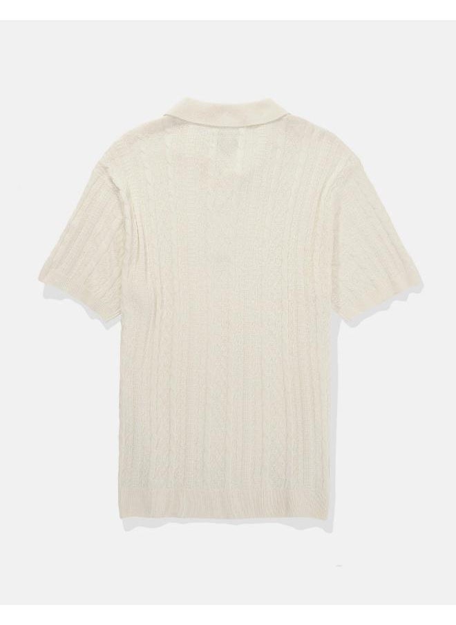 American Eagle Textured Polo Neck Sweater  - Image 5