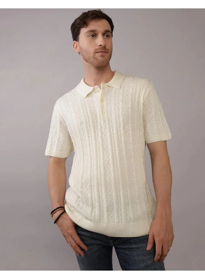 امريكان ايجل Textured Polo Neck Sweater