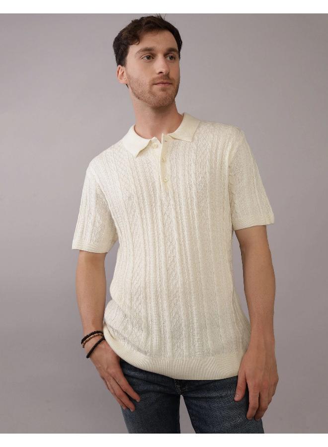 American Eagle Textured Polo Neck Sweater  - Image 1