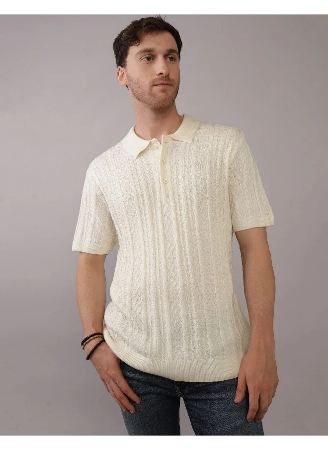 امريكان ايجل Textured Polo Neck Sweater