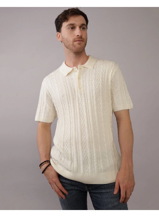 American Eagle Textured Polo Neck Sweater  - Image 1