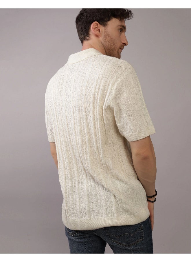 American Eagle Textured Polo Neck Sweater  - Image 3